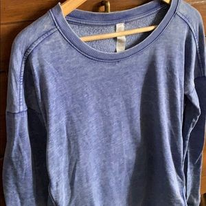 Blue Athleisure Sweatshirt Dolman Long Sleeve S